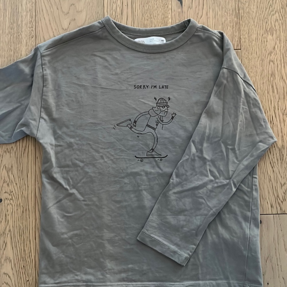 Zara “Sorry I’m Late” long sleeved tee